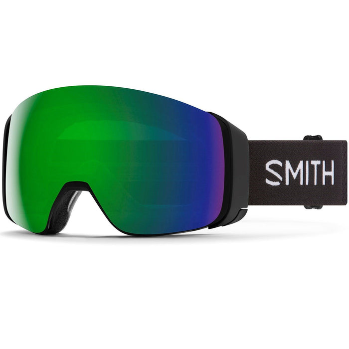 Smith 4D Mag Snow Goggles Black Frame, Chromapop Sun Green Lens + Bonus New