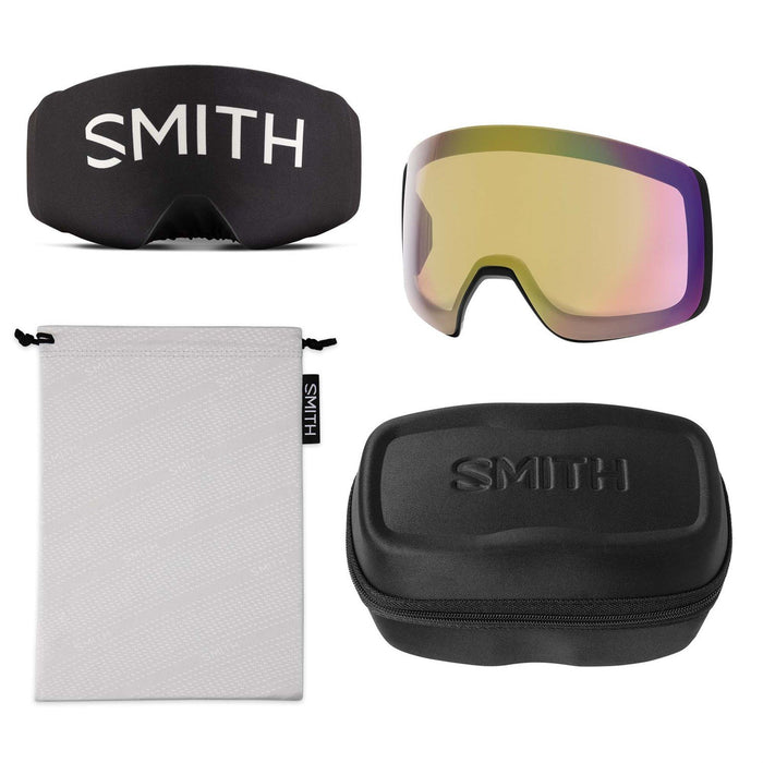 Smith 4D Mag XL Snow Goggles Black Frame, Chromapop Sun Red Lens + Bonus New