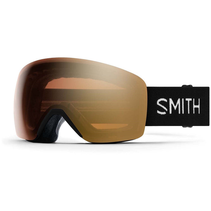 Smith Skyline Ski / Snow Goggles Black, ChromaPop Photochromic Gold Mirror Lens