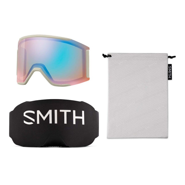 Smith Squad Mag Snow Goggles Chalk Straightline, ChromaPop Pro Photochromic Red