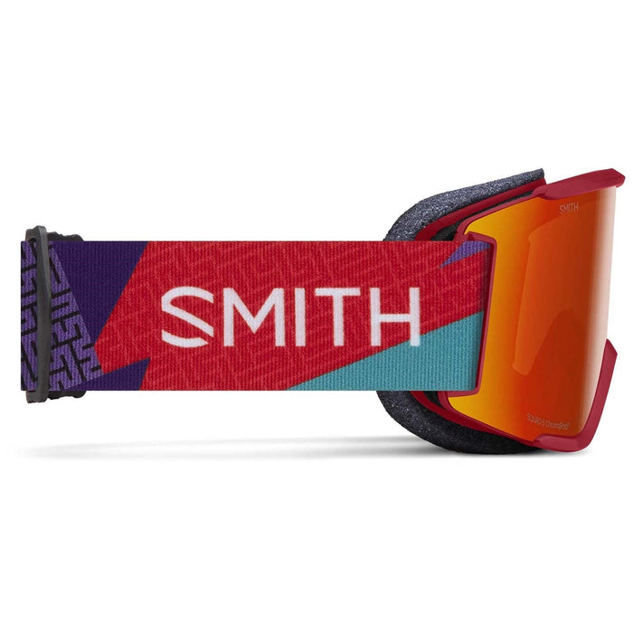 Smith Squad S Snow Goggles Crimson A-Maze-Zing, Everyday Red Mirror Lens + Bonus