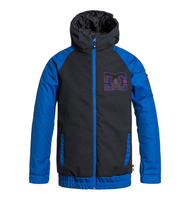 DC Boys Youth Troop Insulated Snowboard Jacket Medium Anthracite Black Blue New