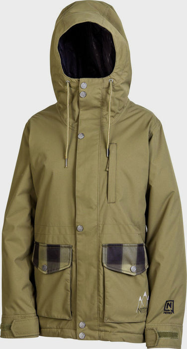 Nitro Unknown Snowboard Jacket, Women's Size Small, Dark Army Green / Plaid