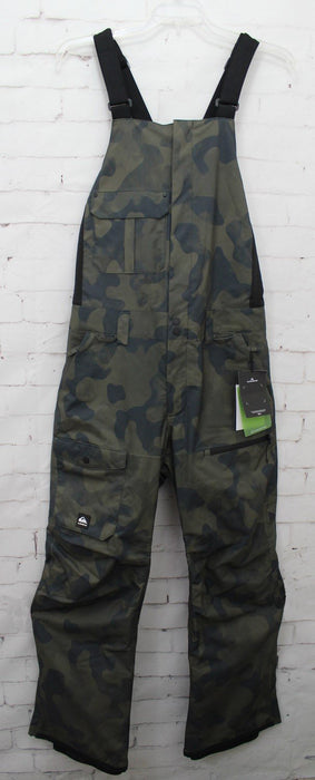 Quiksilver Utility Shell Snowboard Bib Pants Men's Large Black Fadeout Camo New