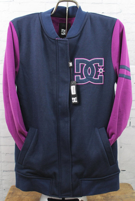 DC Full Zip Snap Crew Fleece Jacket Women's Medium Dress Blue Purple New