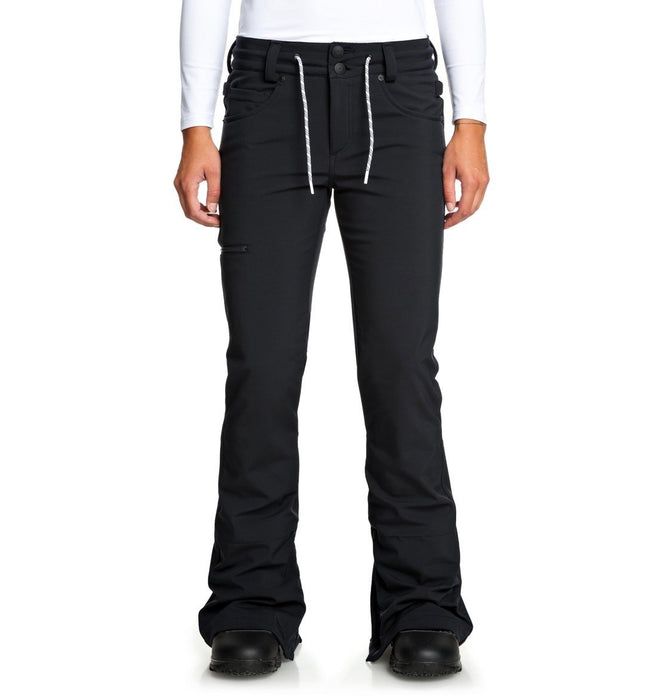 DC Viva Bonded Softshell Snowboard Pants Womens XL Black 5-Pocket Jean Style New