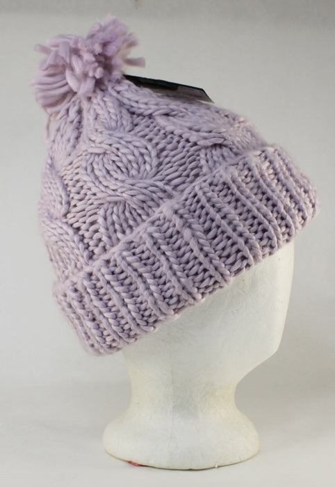 Volcom Hand Knit Acrylic Beanie, Women's OSFM, Calcite Lilac New