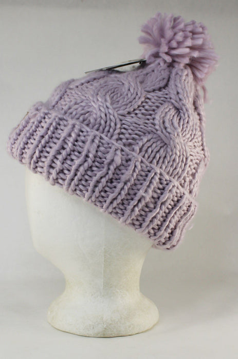 Volcom Hand Knit Acrylic Beanie, Women's OSFM, Calcite Lilac New