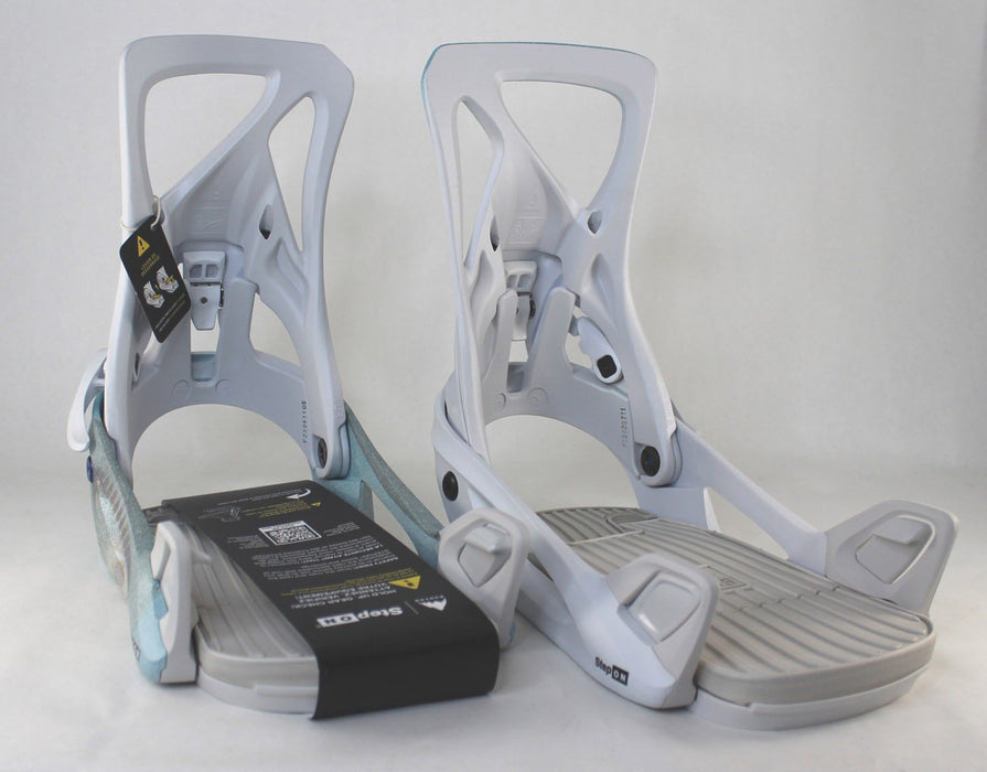 Burton Step On ReFlex Snowboard Bindings Women's Large (9-11) White Graphic New