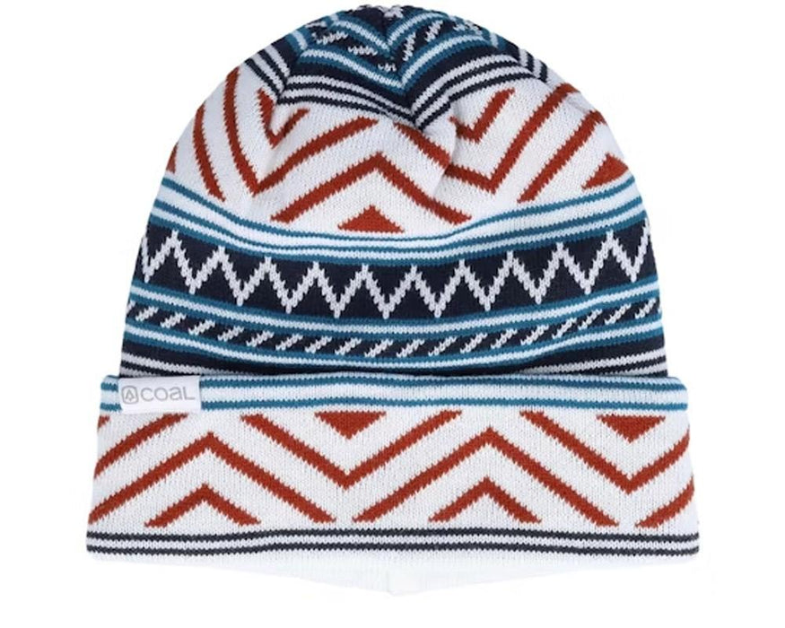 Coal The Weston Mid Length Acrylic Beanie Unisex OSFM White Americana New