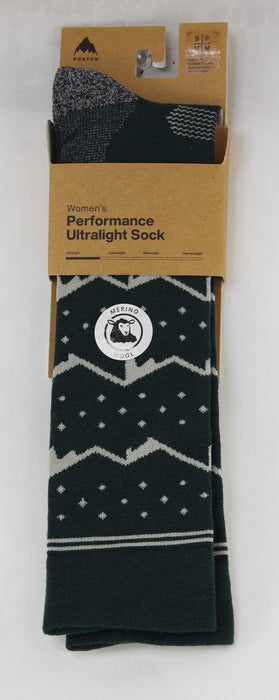 Burton Ultralight Performance Socks, Womens Small/Medium Mountain Stripe New
