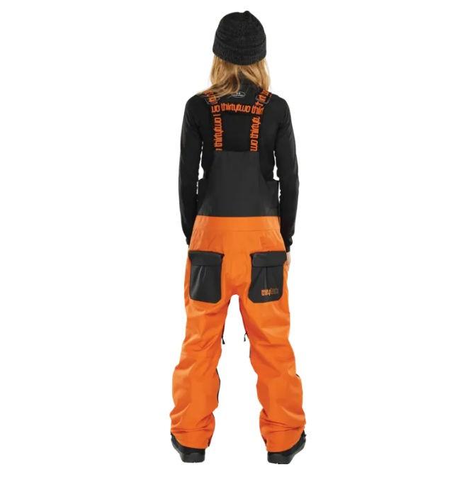 Thirtytwo Youth Basement Bib Shell Snowboard Pants, Kid's Medium Orange