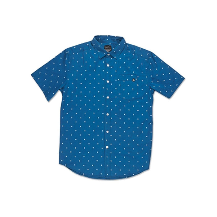 Dakine Men's Backyard Button Down Short Sleeve Shirt Large Blue New