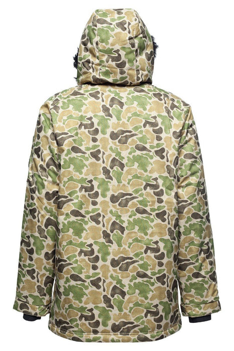 L1 Grimey Parka Insulated Snowboard Jacket Large Mens Duck Camo Removable Fur