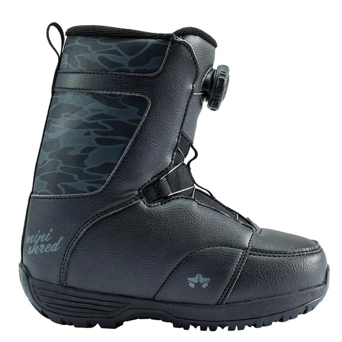 Rome MiniShred Boa Snowboard Boots, Boys Youth Size 13 (J13), Black New
