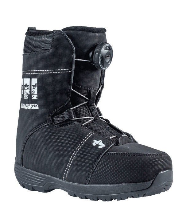 Rome Minishred Boa Snowboard Boots, Youth / Boys' Size 11C, Black New