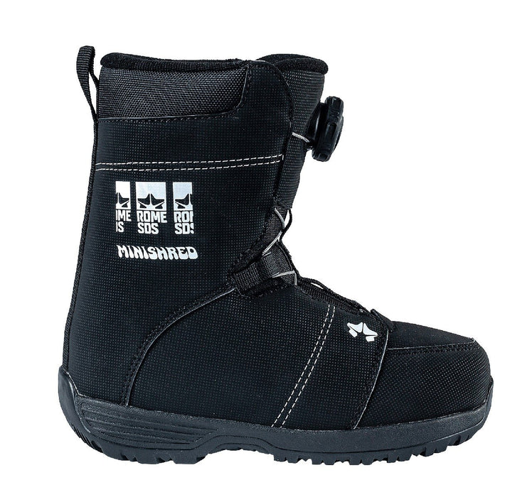Rome Minishred Boa Snowboard Boots, Youth / Boys' Size 12C, Black New