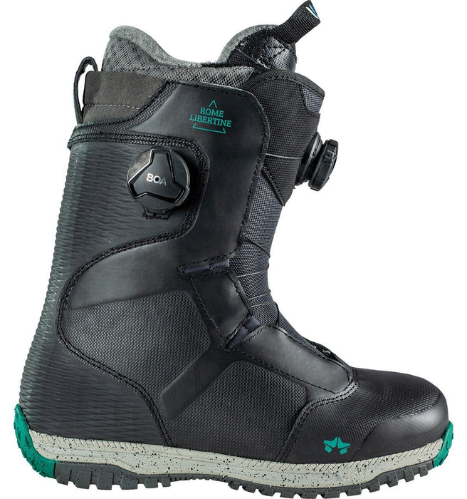 Rome Libertine Double Boa Snowboard Boots, Women's Size 7 Black New 2021