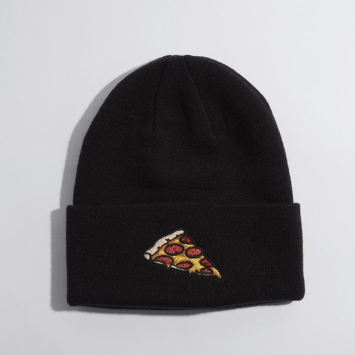 Coal The Crave Food & Drink Patch Acrylic Cuff Beanie OSFM Black (Pizza)