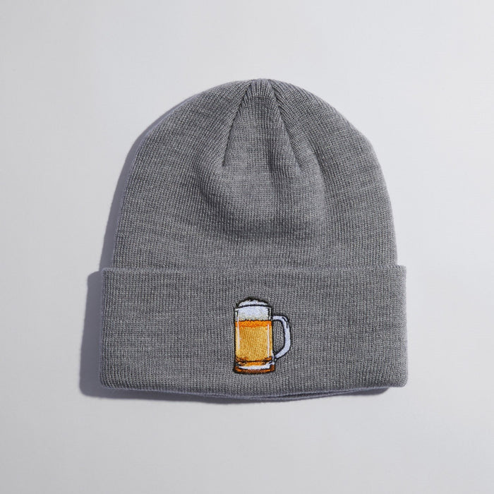 Coal The Crave Food & Drink Patch Acrylic Cuff Beanie OSFM Heather Grey (Beer)