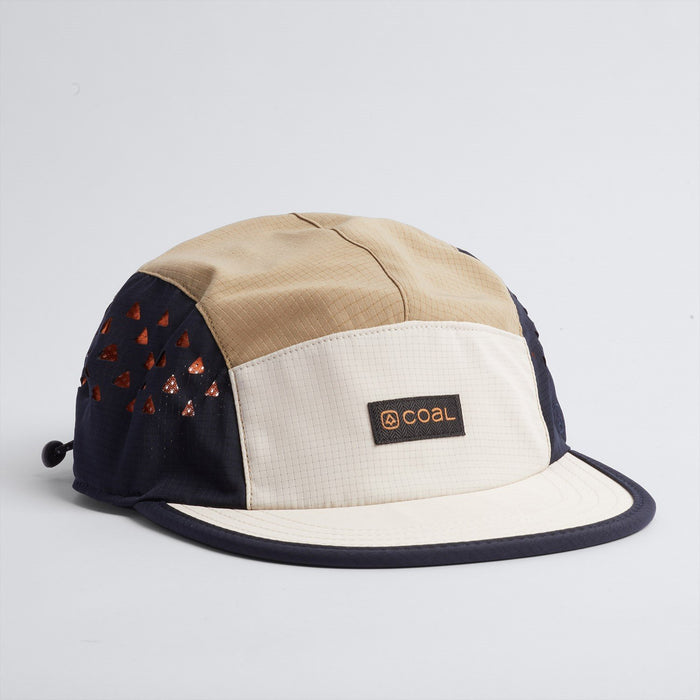 Coal The Provo XL Cap UPF Tech 5 Panel Camp Hat, Adjustable Fit Off White / Navy