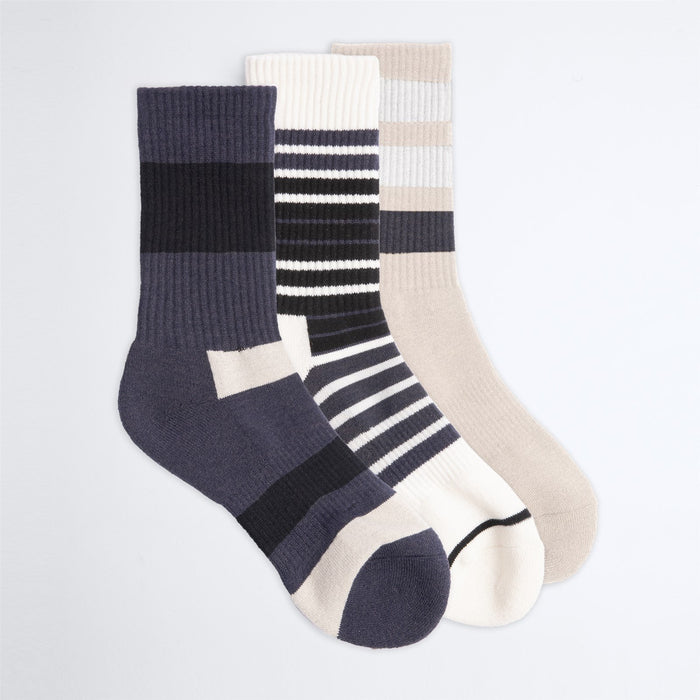 Coal Everyday Crew Socks, 3 Pack (3 Pairs), L/XL 8.5-12.5, Multi / Stripe New