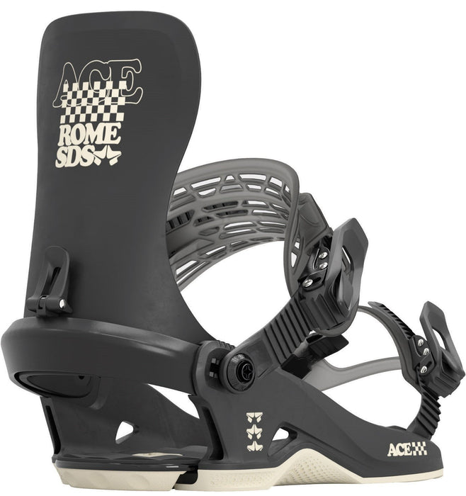 Rome Ace Snowboard Bindings, Youth Small (US 5-7.5) Black New 2024