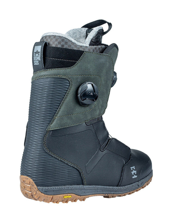 Rome Libertine Double Boa Snowboard Boots Men's Size 9 Black/Olive New 2024