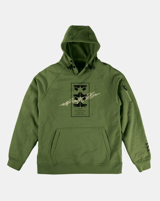 Rome Snowboard Riding Hoodie, Windproof Pullover, Men's Medium, Olive Green New