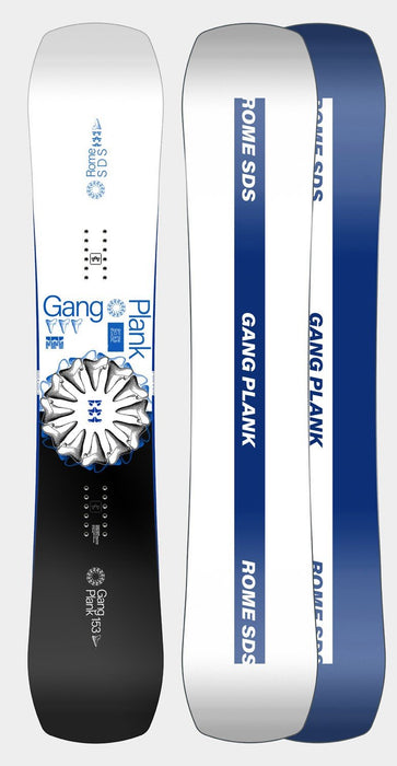 Rome Gang Plank Wide Men's Snowboard Size 157 cm True Twin, White Base New 2024