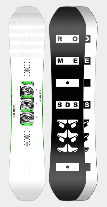 Rome SDS Party Mod Men's Snowboard, Size 156 cm, True Twin, Black Base New 2024