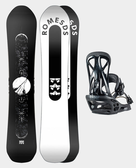Rome SDS Warden Wide Mens Snowboard 157cm with Rome Bindings White Base New 2024