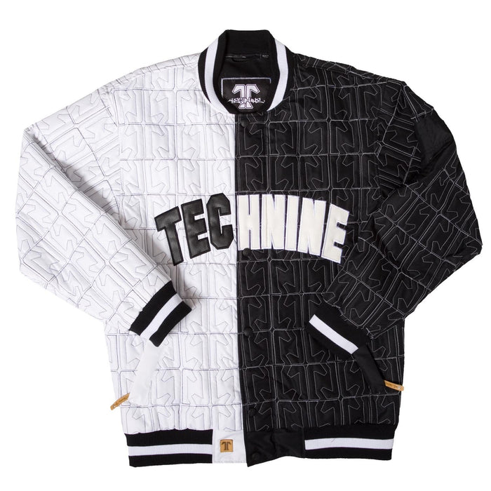 Technine Quilted Insulated Baseball Jacket Men's Size Medium White / Black New