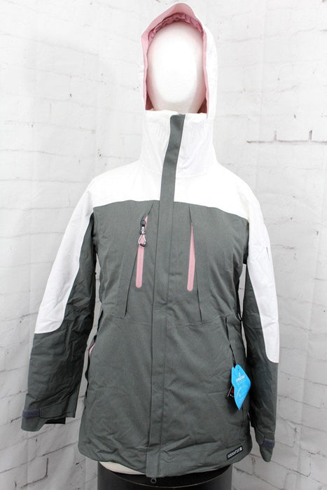 686 GLCR Hydrastash Insulated Snowboard Jacket Womens Small Charcoal / White New
