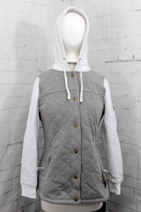686 Autumn Insulated Jacket, Women's Small, Grey / White New