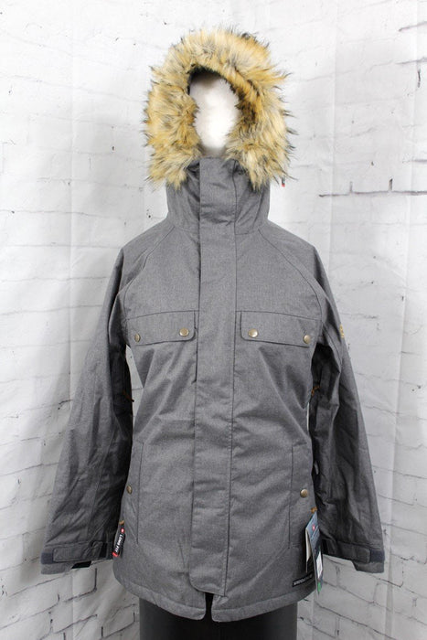 686 Dream Insulated Snowboard Jacket, Women's Small, Grey Melange
