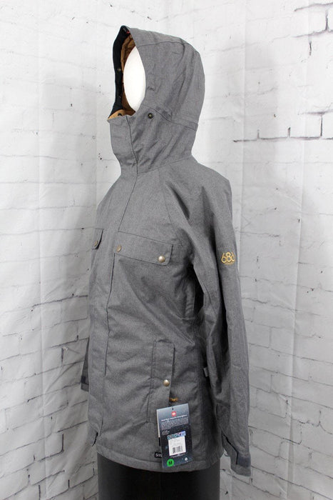 686 Dream Insulated Snowboard Jacket, Women's Small, Grey Melange