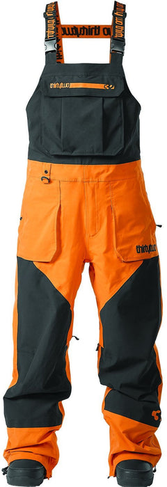 Thirtytwo Basement Bib Shell Snowboard Pants, Mens Large, Black / Orange New
