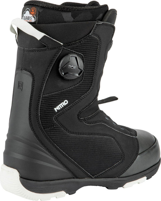 Nitro Club Dual Boa Snowboard Boots, US Men's 9.5, Black/White New