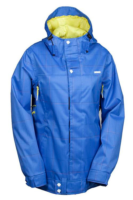 Nomis Asym Insulated Snowboard Jacket, Women's Large, Blue Raz Plaid