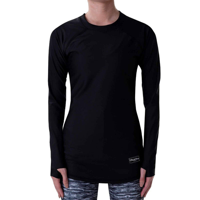 BlackStrap Women's Pinnacle Crew Top Base Layer L/S Shirt Small Solid Black New