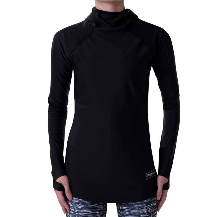 BlackStrap Women's Cloudchaser Hooded Base Layer Top L/S Shirt Small Solid Black