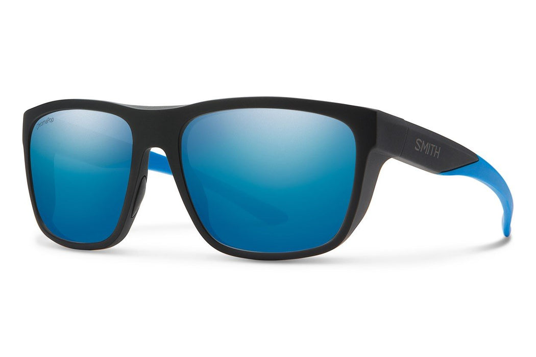 Smith Barra Sunglasses Matte Black Blue Frame, Polarized Blue Mirror Lens New