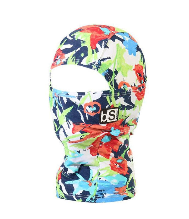 BlackStrap Kids Hood Balaclava Kids Facemask Floral Red and Blue