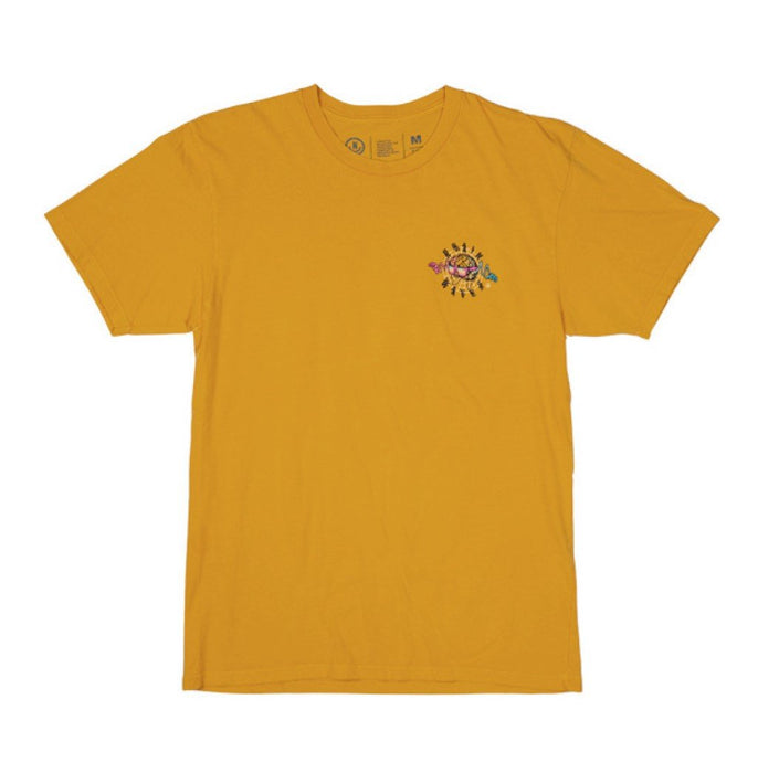 Neff Brain Waves Cotton Short Sleeve Tee Shirt, Mens Medium, Sunshine Yellow New