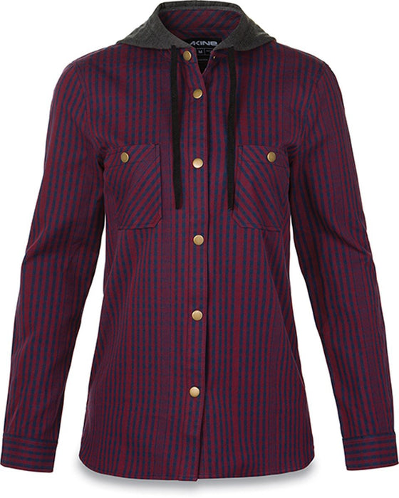 Dakine Women's Brighton Winter Flannel Hooded L/S Shirt Medium Rosewood New