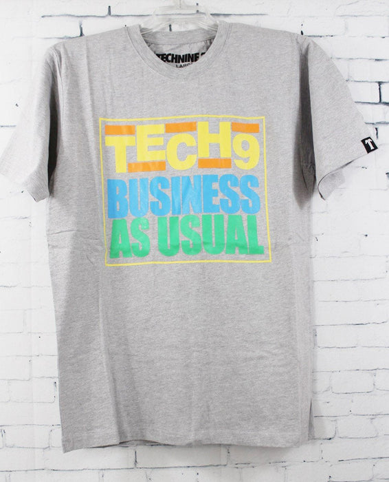Technine Mens Business Short Sleeve T-Shirt Medium Athletic Gray New