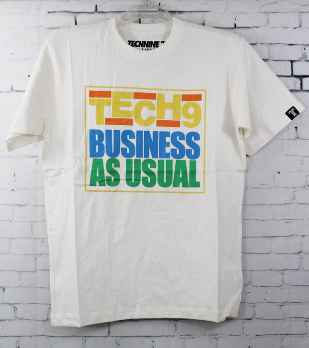 Technine Mens Business Short Sleeve T-Shirt Small White New