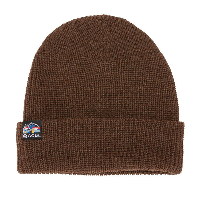 Coal The Squad Recycled Polylana Low Profile Rib Knit Beanie Solid Brown