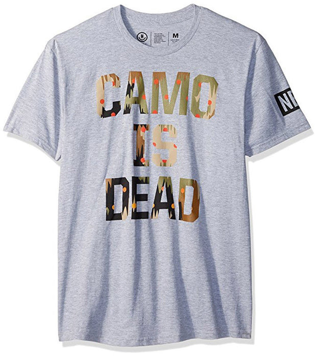 Neff Camo Is Dead Short Sleeve Tee T-Shirt Men's Large Athletic Heather Grey New